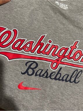 Nike Grey Crewneck Tee with White Swoosh Logo